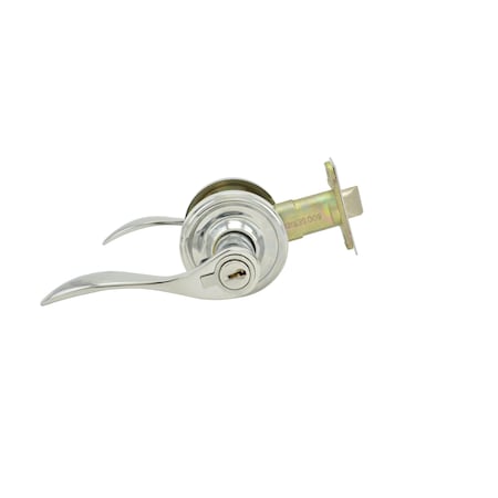Weslock Left HBordeau Entry Lock ADJ Latch Full Lip Strike Bright Chrome L0640U6U6SL23